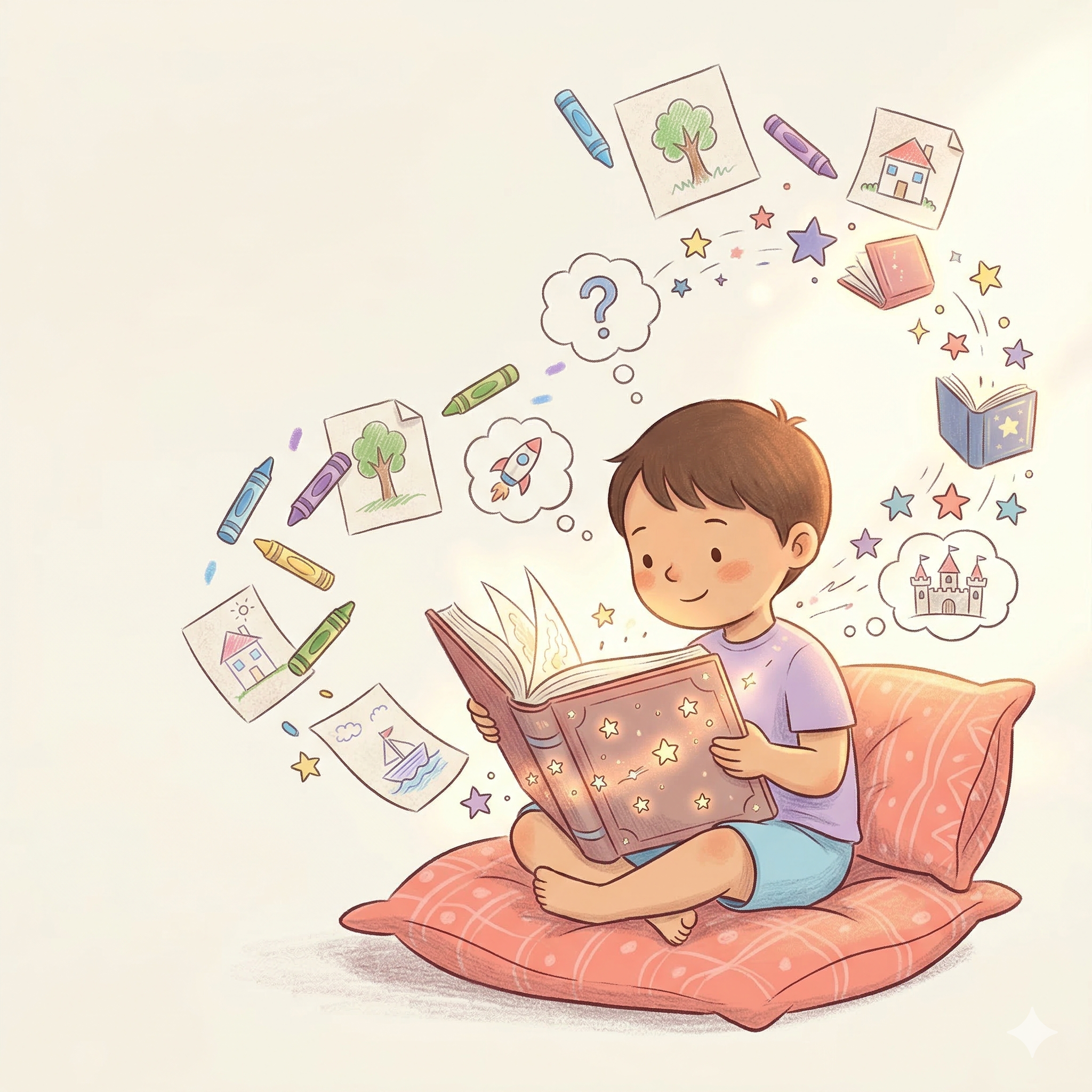 Creative child reading